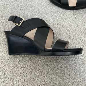 Elegant Black Wedge Sandals